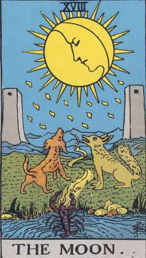 The Moon — Rider-Waite tarot card