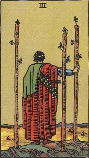 Three of Wands — Rider-Waite tarot card