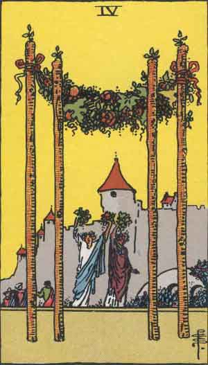 Four of Wands — Rider-Waite tarot card
