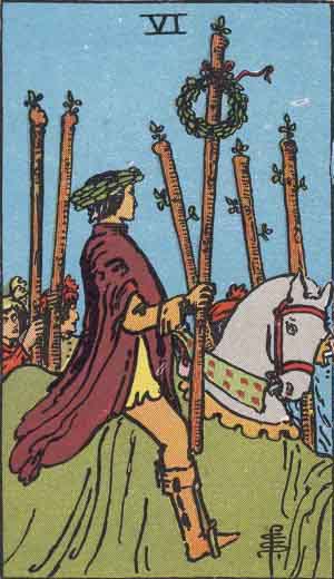 Six of Wands — Rider-Waite tarot card
