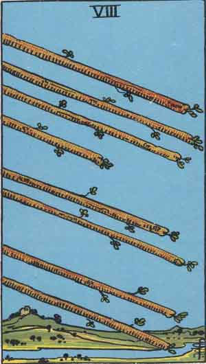 Eight of Wands — Rider-Waite tarot card
