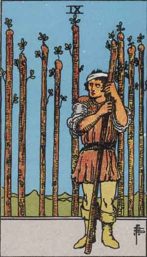 Nine of Wands — Rider-Waite tarot card