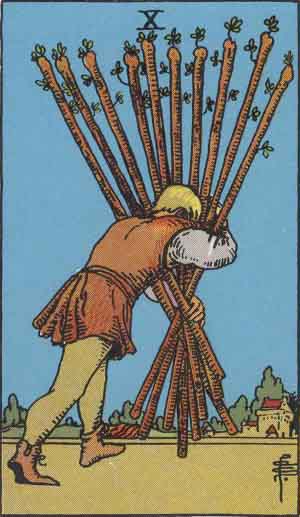 Ten of Wands — Rider-Waite tarot card