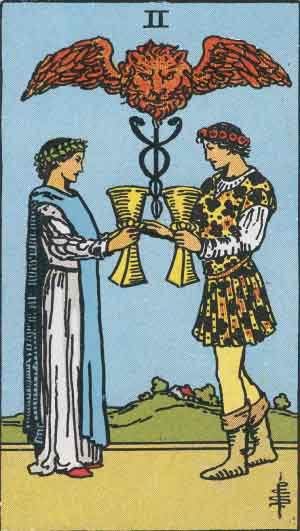 Two of Cups — Rider-Waite tarot card