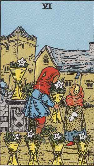 Six of Cups — Rider-Waite tarot card