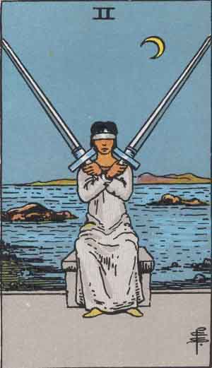 Two of Swords — Rider-Waite tarot card
