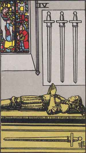 Four of Swords — Rider-Waite tarot card