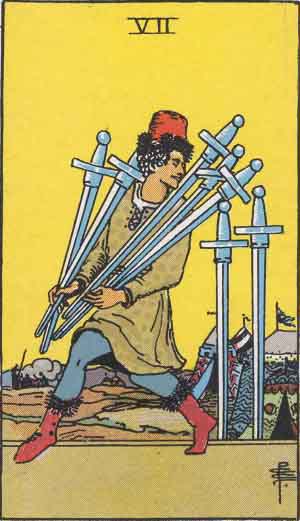 Seven of Swords — Rider-Waite tarot card