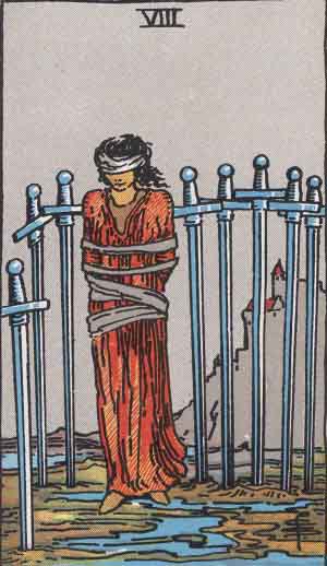 Eight of Swords — Rider-Waite tarot card