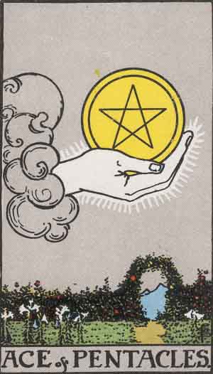 Ace of Pentacles — Rider-Waite tarot card