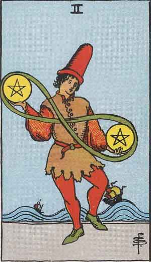 Two of Pentacles — Rider-Waite tarot card