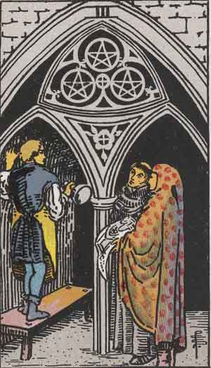 Three of Pentacles — Rider-Waite tarot card