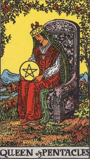 Queen of Pentacles — Rider-Waite tarot card